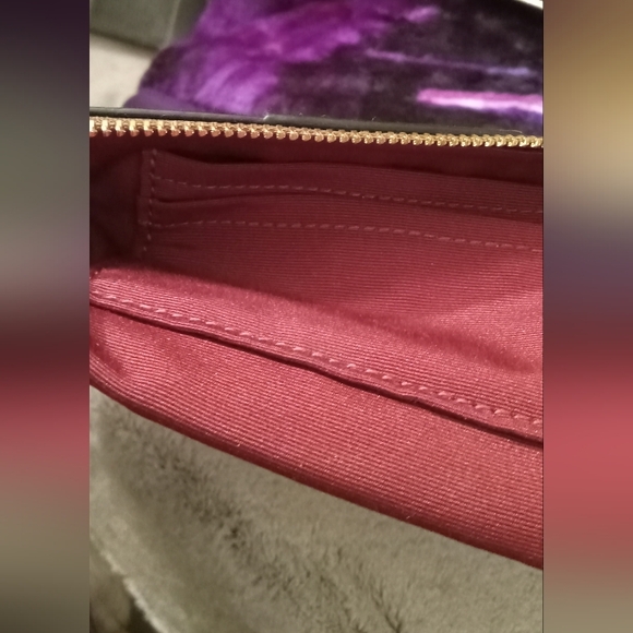 Coach Brown and Metallic Wine Wristlet with 4 Piece Charm Set NWT - Picture 12 of 13